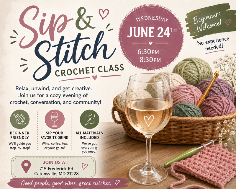 Sip & Stitch: Wine Down and Crochet