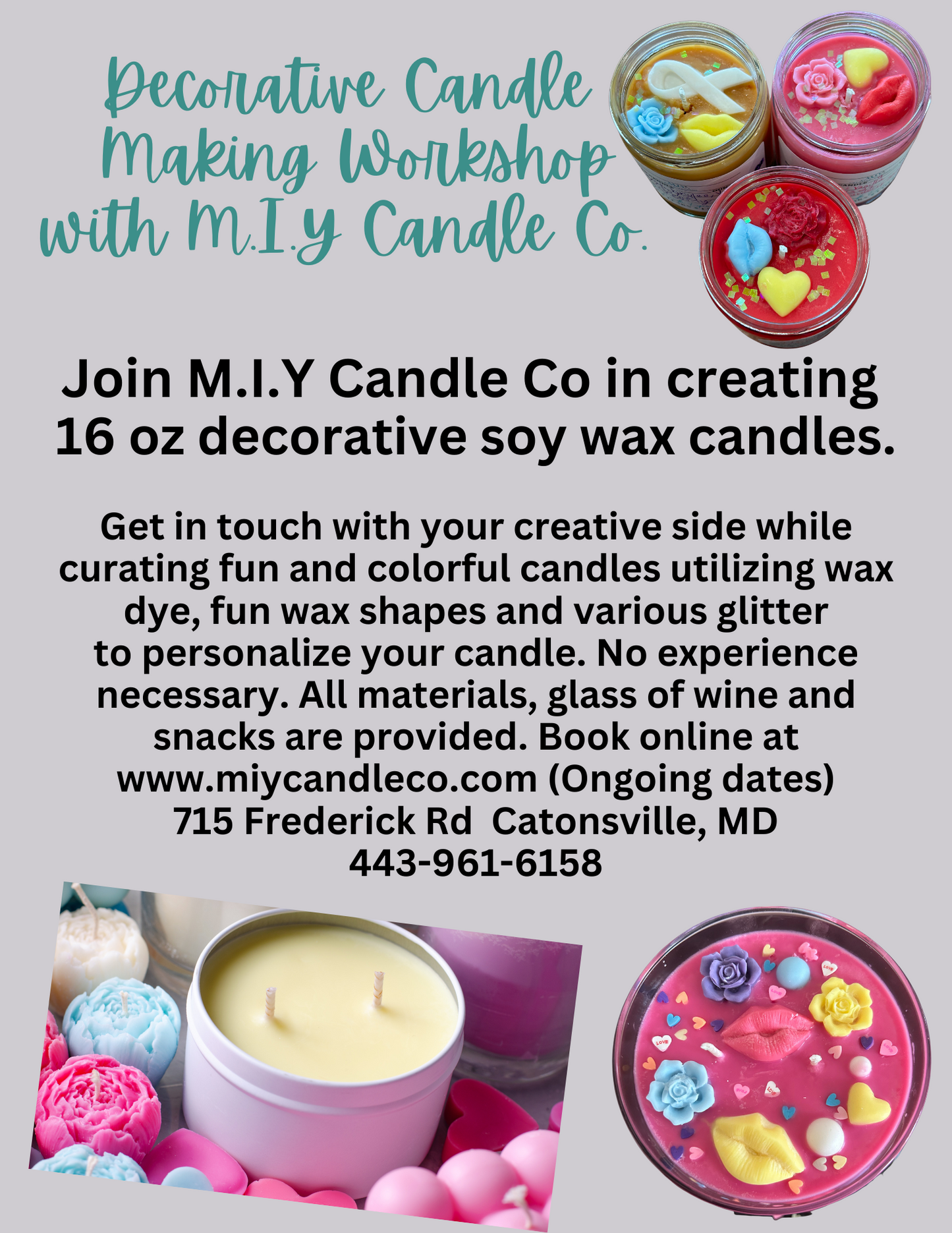 16 oz Decorative Candle Making (Ongoing dates)