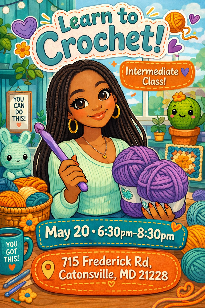 Sip & Stitch (Intermediate Crochet Class)